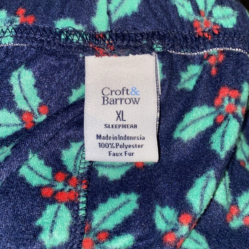 Women’s size XL CROFT & BARROW holiday fleece sleep pants - Picture 2 of 3